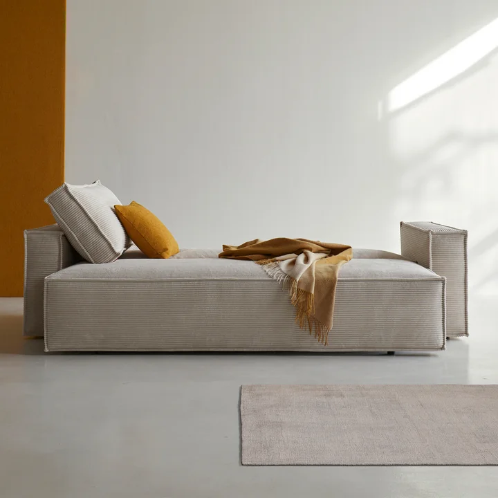 Innovation Living - Newilla sofa bed, 246 x 110 cm, ivory (595 Corduroy )