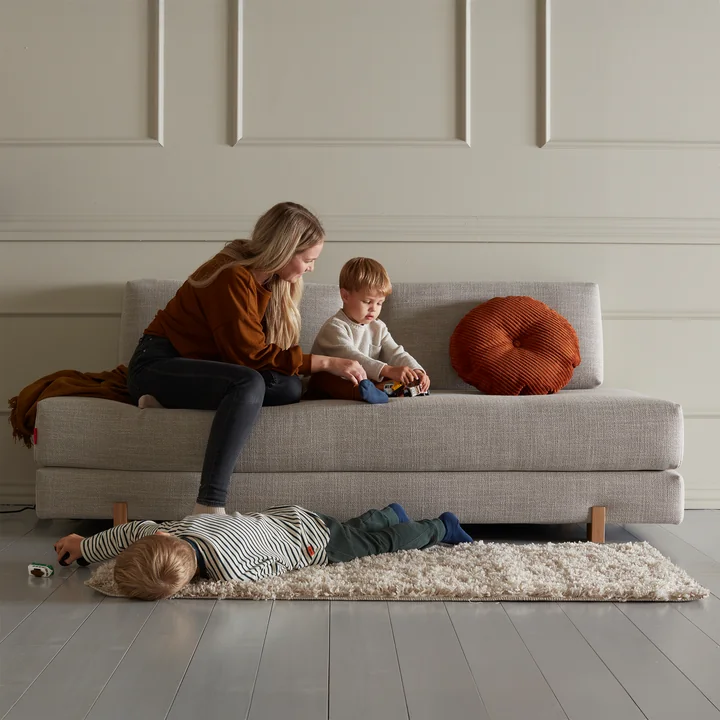 Innovation Living - Sigmund Drip Sofa bed, 200 x 84 cm, oak / natural (579 Kenya Gravel )