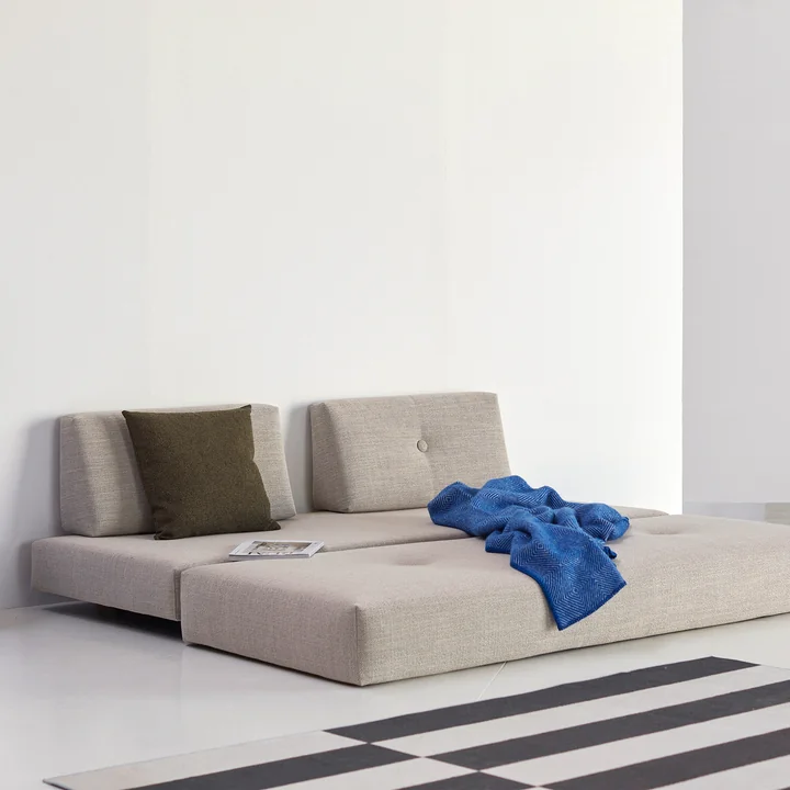 Innovation Living - Sigmund Drip Sofa bed, 200 x 84 cm, oak / natural (579 Kenya Gravel )