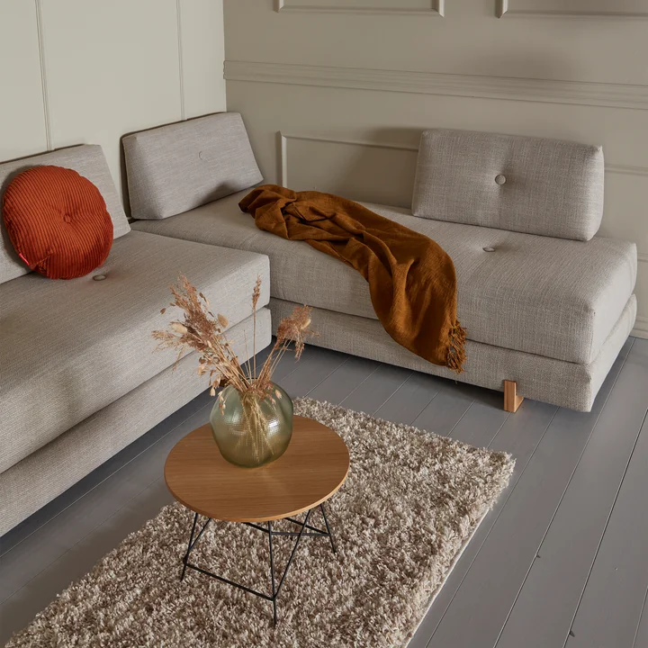 Innovation Living - Sigmund Drip Sofa bed, 200 x 84 cm, oak / natural (579 Kenya Gravel )