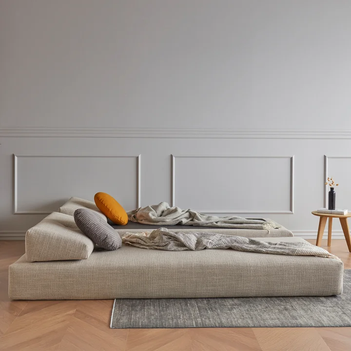 Innovation Living - Sigmund Drip Sofa bed, 200 x 84 cm, oak / natural (579 Kenya Gravel )