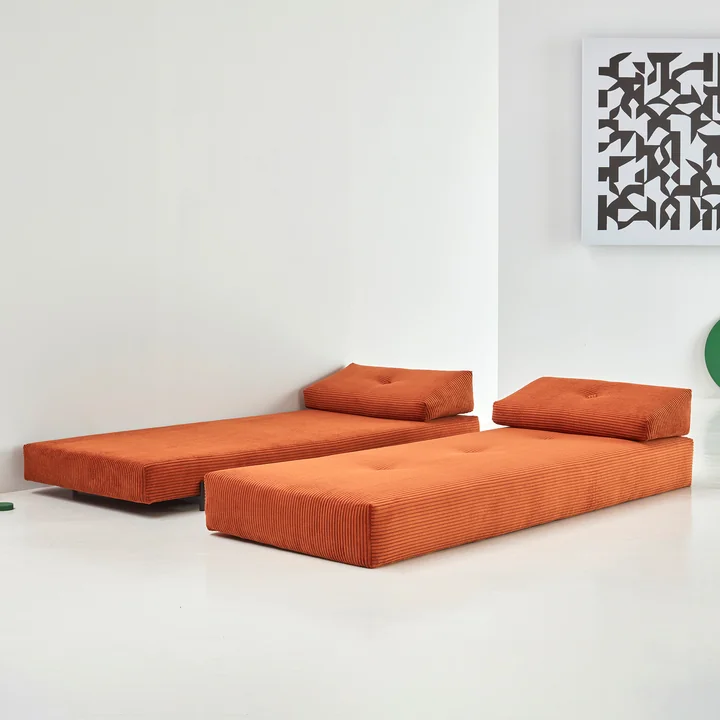 Innovation Living - Sigmund Indu sofa bed, 200 x 84 cm, burnt orange (595 Corduroy)