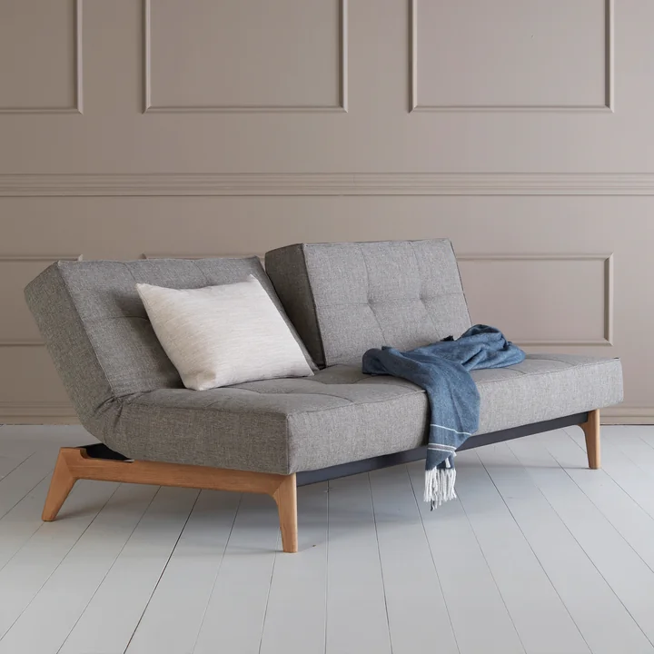 Innovation Living - Splitback Sofa bed, 210 x 96 cm, gray (521 Mixed Dance )
