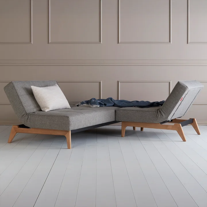 Innovation Living - Splitback Sofa bed, 210 x 96 cm, gray (521 Mixed Dance )