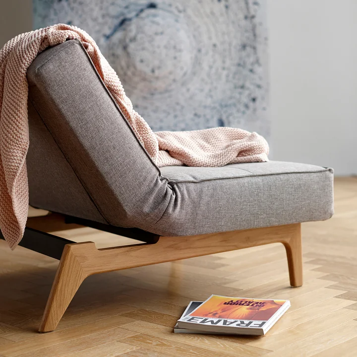 Innovation Living - Splitback Sofa bed, 210 x 96 cm, gray (521 Mixed Dance )