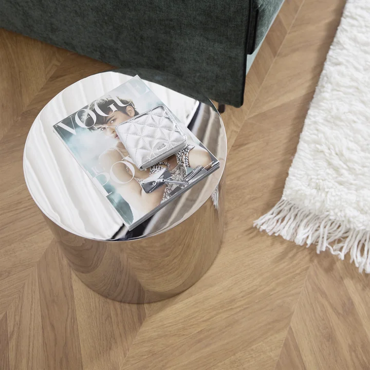 Innovation Living - Tin Drum Side table, Ø 40 x 35 cm, chrome