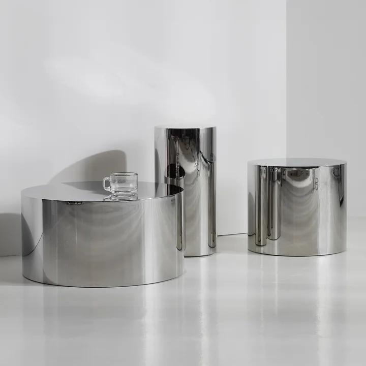 Innovation Living - Tin Drum Side tables, chrome