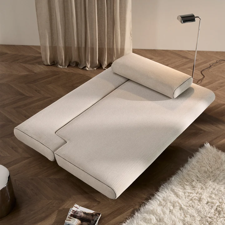Innovation Living - Unfurl Lounger sofa bed, 200 x 121 cm, ivory (594 Corduroy )