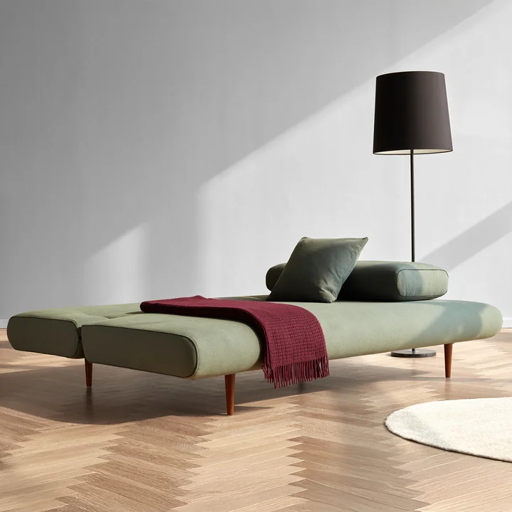 Innovation Living - Unfurl Lounger sofa bed, 200 x 121 cm, green (518 Elegance )