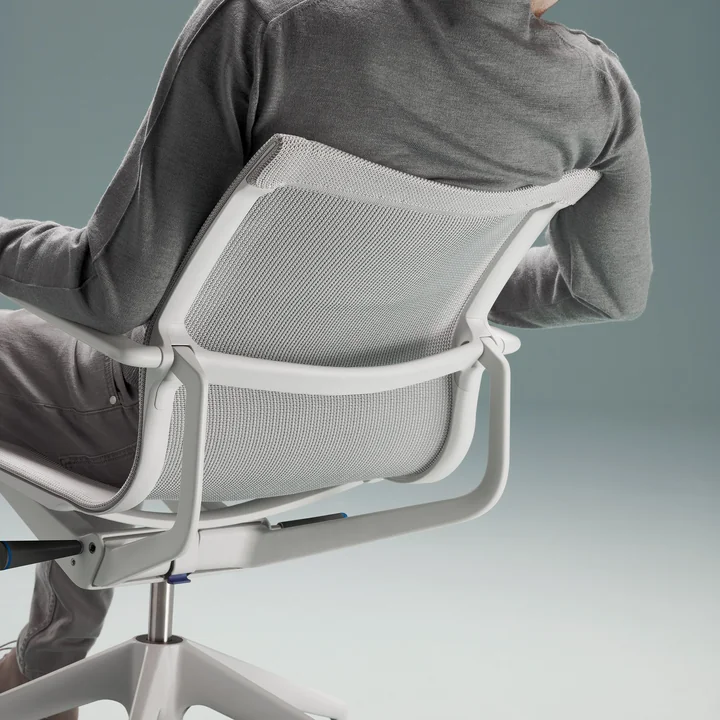 Vitra - Physix office swivel chair, polished aluminum base, TrioKnit silver grey / soft grey