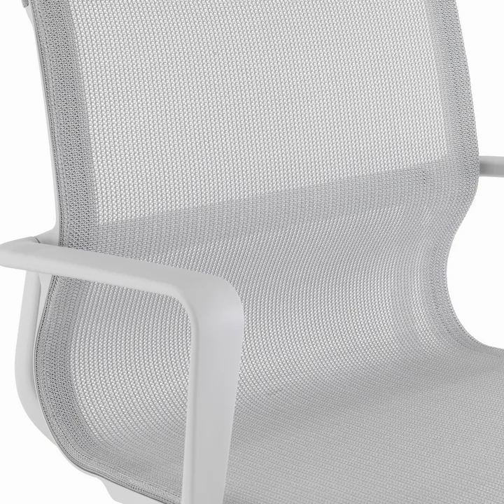 Vitra - Physix office swivel chair, polished aluminum base, TrioKnit silver grey / soft grey, detail