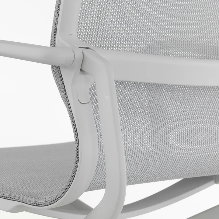 Vitra - Physix office swivel chair, polished aluminum base, TrioKnit silver grey / soft grey, detail
