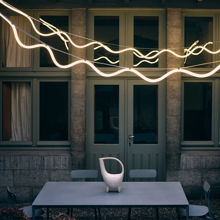 Petite Friture - Spline LED pendant light, 450 cm, beige / blue