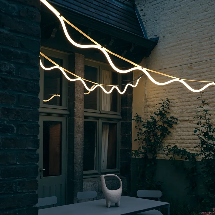 Petite Friture - Spline LED pendant light, 450 cm, beige / blue