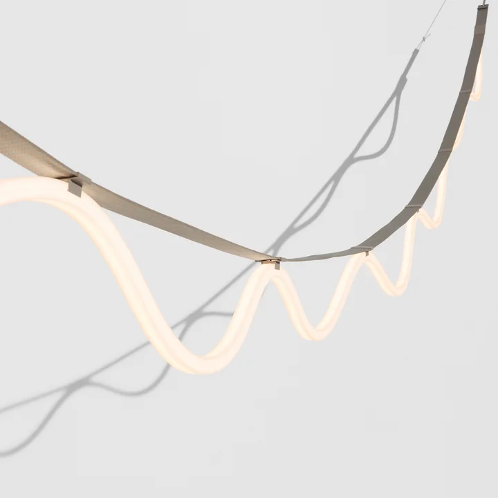 Petite Friture - Spline LED pendant light, 450 cm, beige / blue