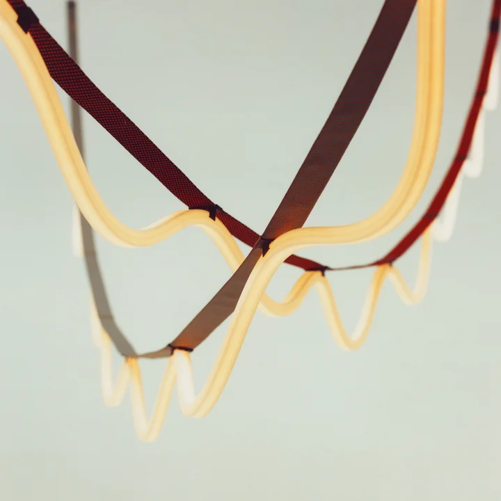 Petite Friture - Spline LED pendant light, 450 cm, brown / orange