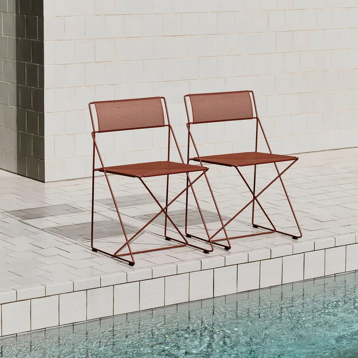 X-Line chair, Outdoor, iron red by HAY