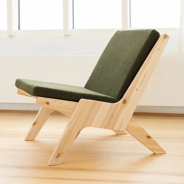 Karup Design - Sway Lounge Chair with seat cushion, natural pine / evergreen