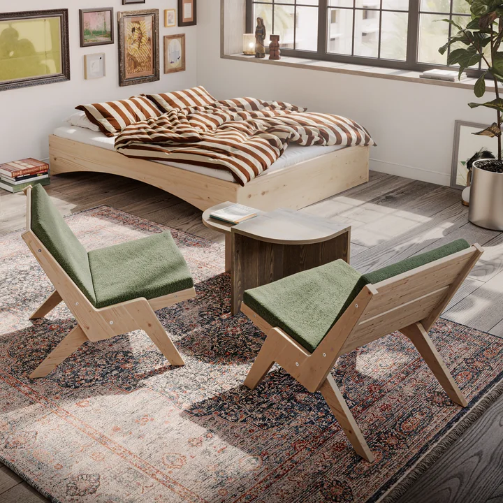 Karup Design - Sway Lounge Chair with seat cushion, natural pine / evergreen