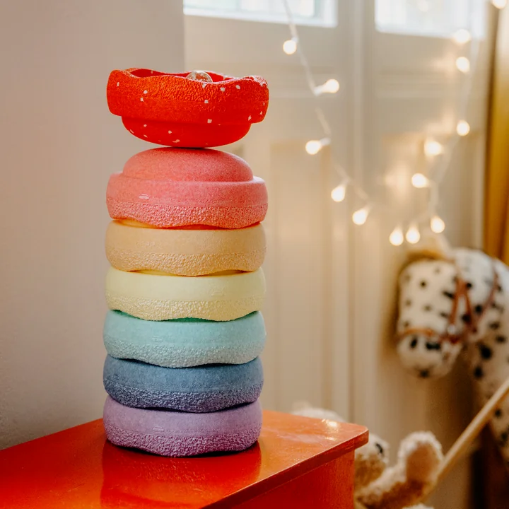 Stapelstein® - Original Mini, rainbow pastel, blush special (set of 7)