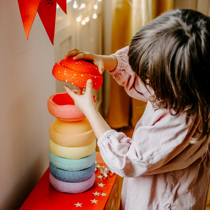 Stapelstein® - Original Mini, rainbow pastel, blush special (set of 7)