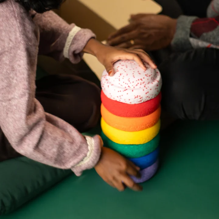 Stapelstein® - Original Mini, rainbow classic, blush special (set of 7)