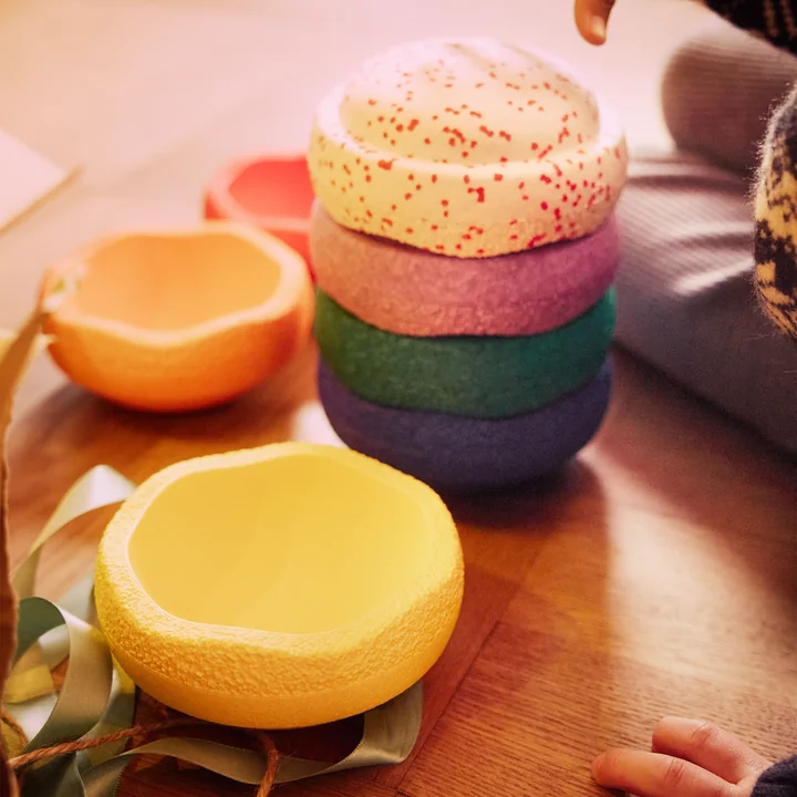 Stapelstein® - Original Mini, rainbow classic, blush special (set of 7)