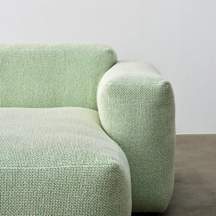 HAY - Mags Soft Sofa with low armrest, green and white (Tartaglia 989), detail