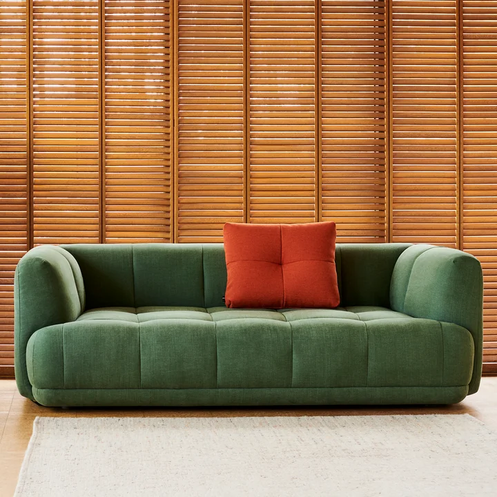 HAY - Quilton 2-seater sofa, green (Linara 100)