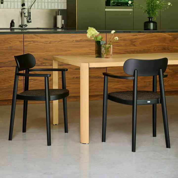 Thonet - 118 FV Armchair, Dark Melange wickerwork / black beech (TP 29)