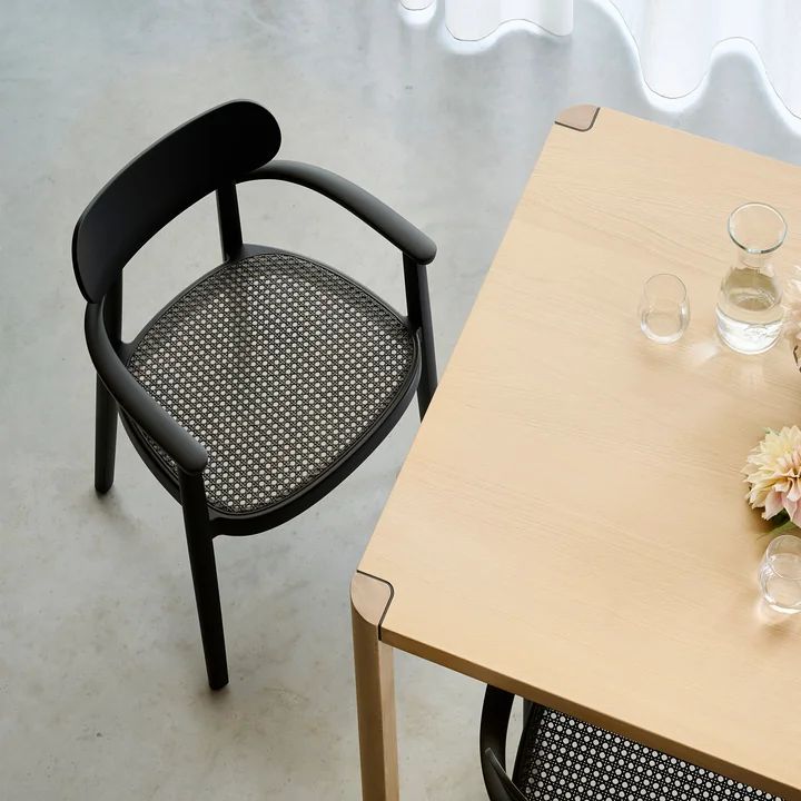 Thonet - 118 FV Armchair, Dark Melange wickerwork / black beech (TP 29)