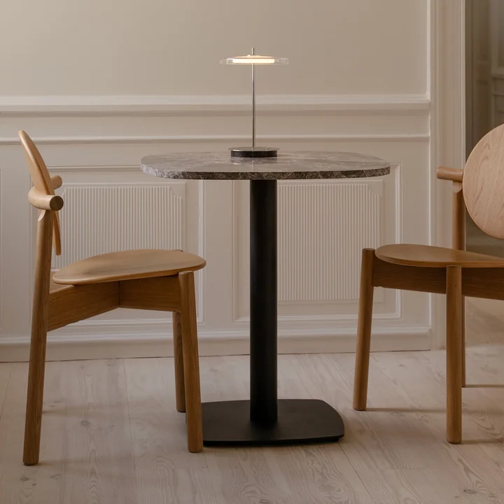 Umage - Gather table, 68 x 68 cm, black / brown (Emperador marble)