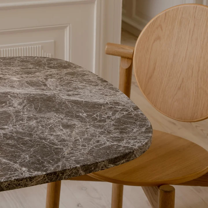 Umage - Gather table, 68 x 68 cm, black / brown (Emperador marble)