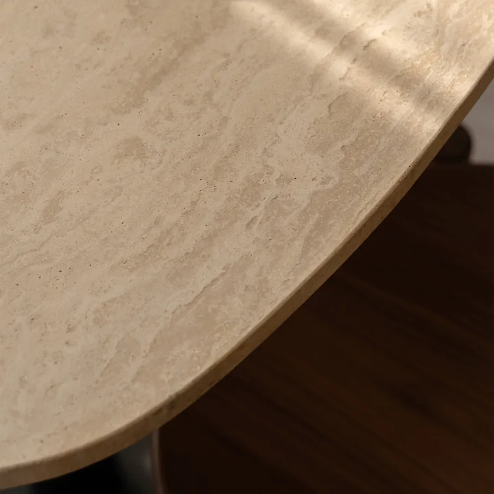 Umage - Gather table, 68 x 68 cm, black / natural (travertine)