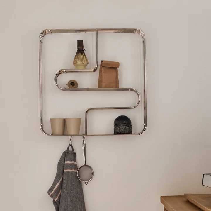 AYTM - Curva Square wall shelf, silver