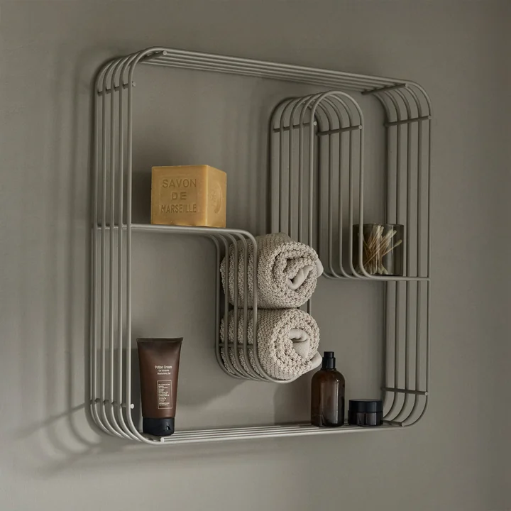 AYTM - Curva Square wall shelf, taupe