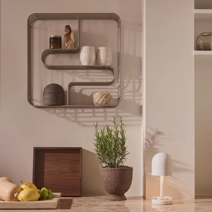 AYTM - Curva Square wall shelf, taupe