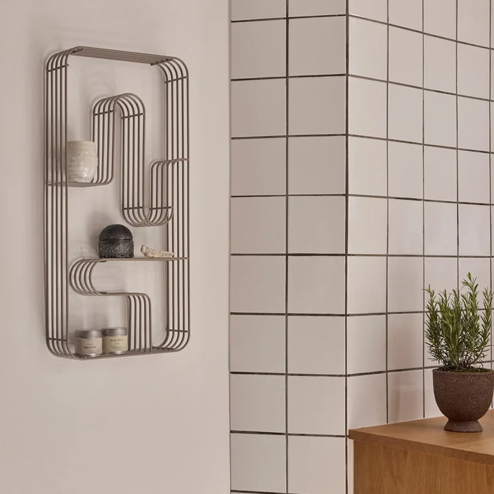 AYTM - Curva Wall shelf rectangular, taupe