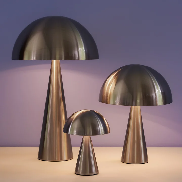 Mush rechargeable table lamp, silver by Hübsch Interior