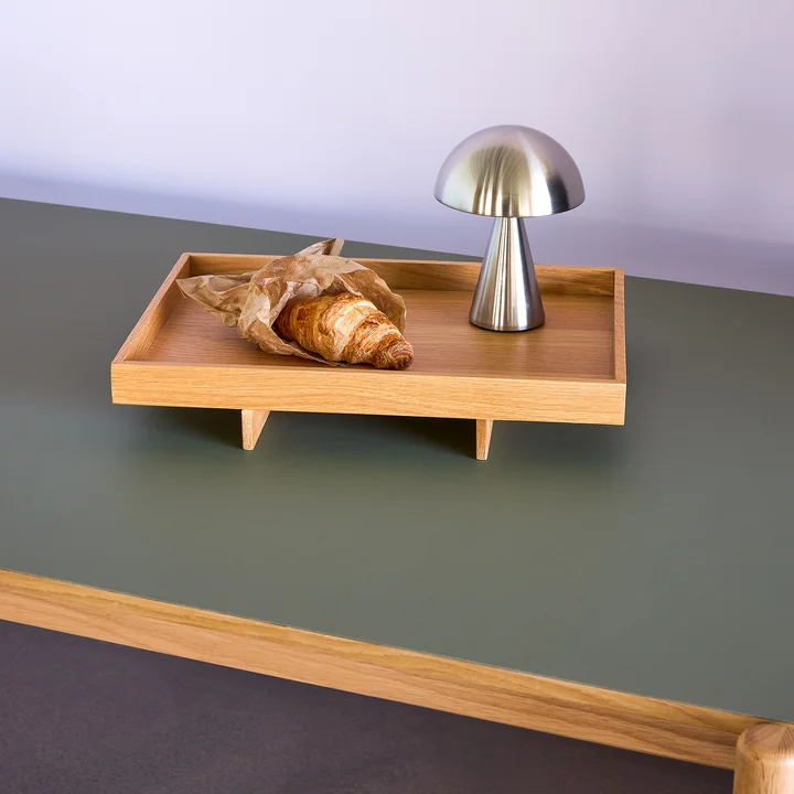 Mush rechargeable table lamp, mini, silver by Hübsch Interior