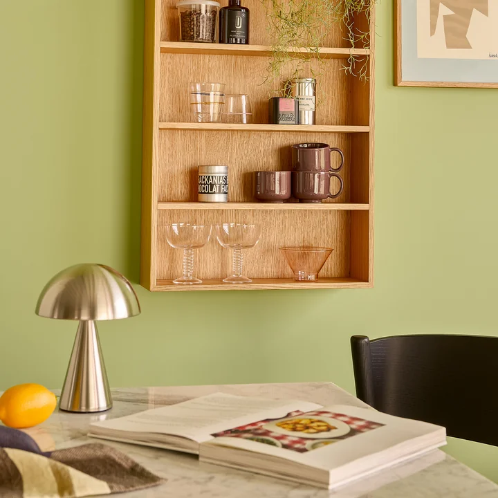 Mush rechargeable table lamp, mini, silver by Hübsch Interior