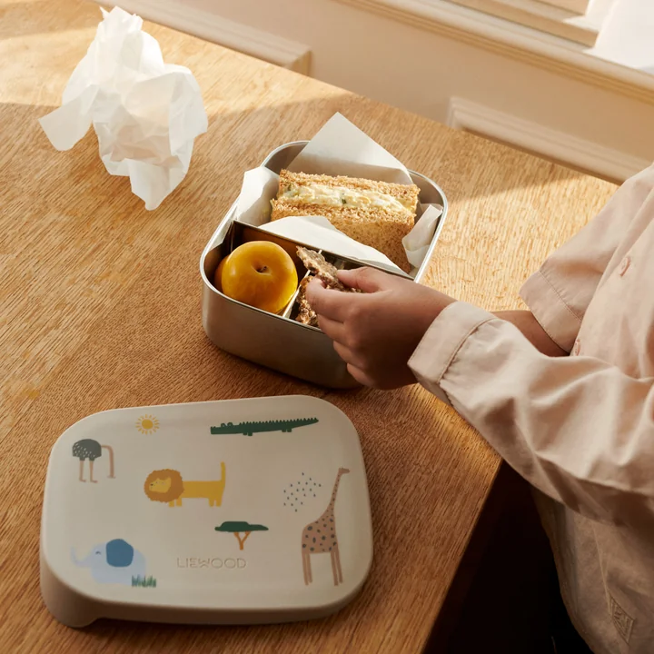 LIEWOOD - Arthur lunchbox with lid, safari, sandy mix