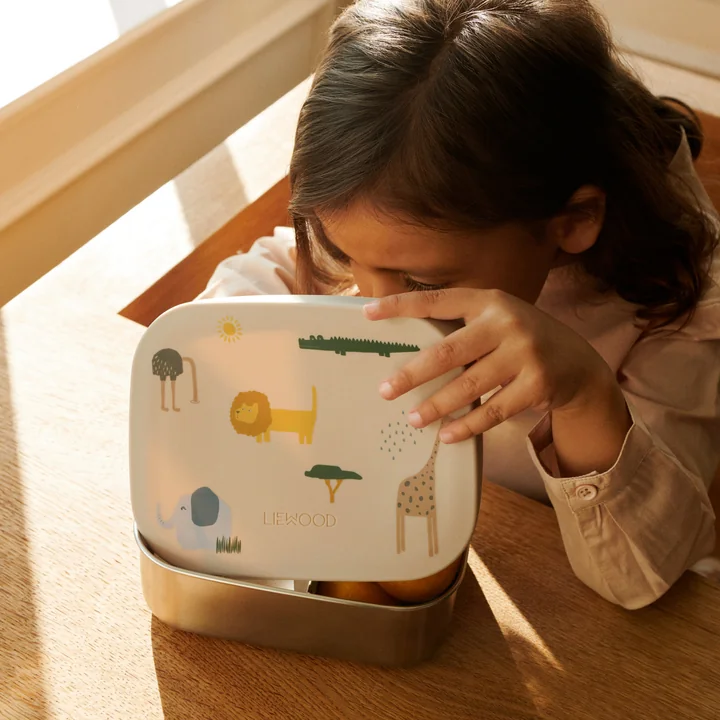 LIEWOOD - Arthur lunchbox with lid, safari, sandy mix