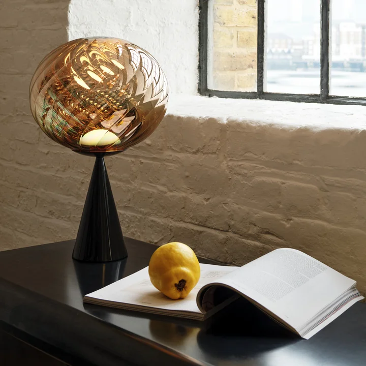 Tom Dixon - Whirl Cone Fat LED table lamp, gold / black