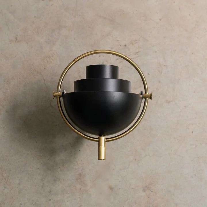 Gubi - Multi-Lite Wall light, black semi matt / brass