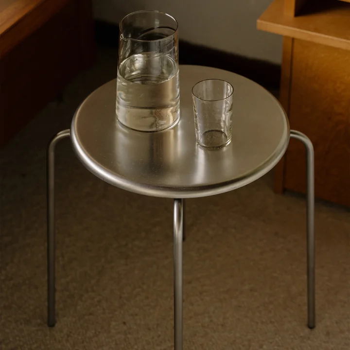 Frama - Petit Rond stool, brushed stainless steel