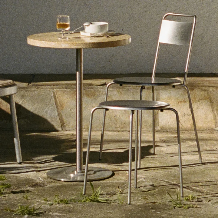 Frama - Petit Rond stool, brushed stainless steel