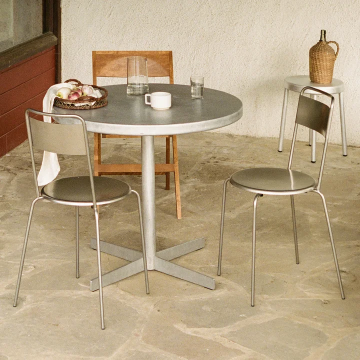 Frama - Petit Rond chair, brushed stainless steel