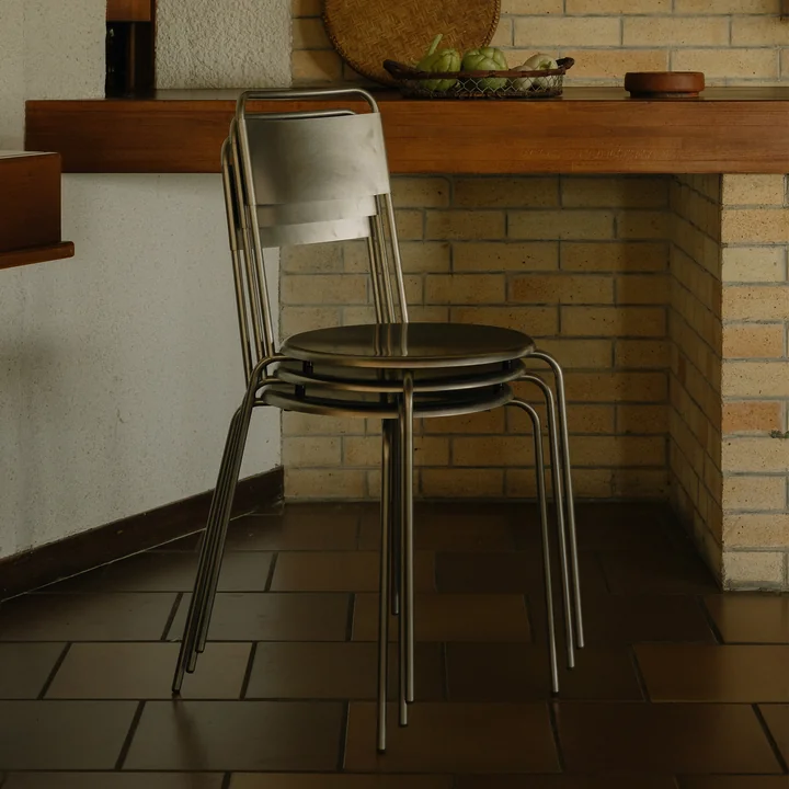 Frama - Petit Rond chair, brushed stainless steel