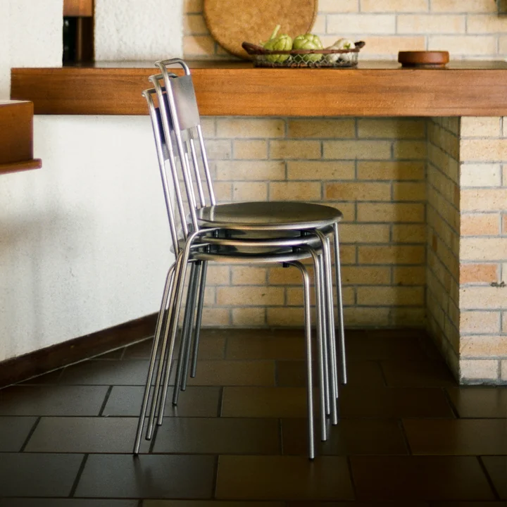 Frama - Petit Rond chair, brushed stainless steel